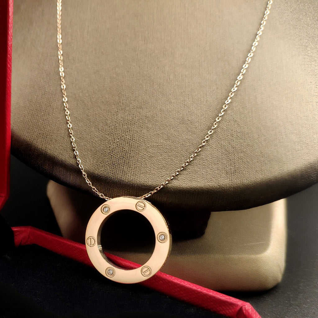 [Love Lucky]LOVE NECKLACE 16MM 3 DIAMONDS
