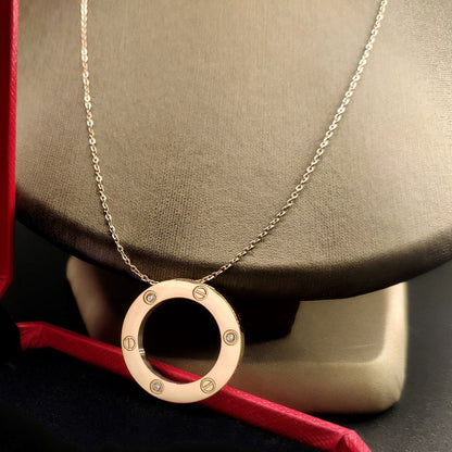 [Love Lucky]LOVE NECKLACE 16MM 3 DIAMONDS