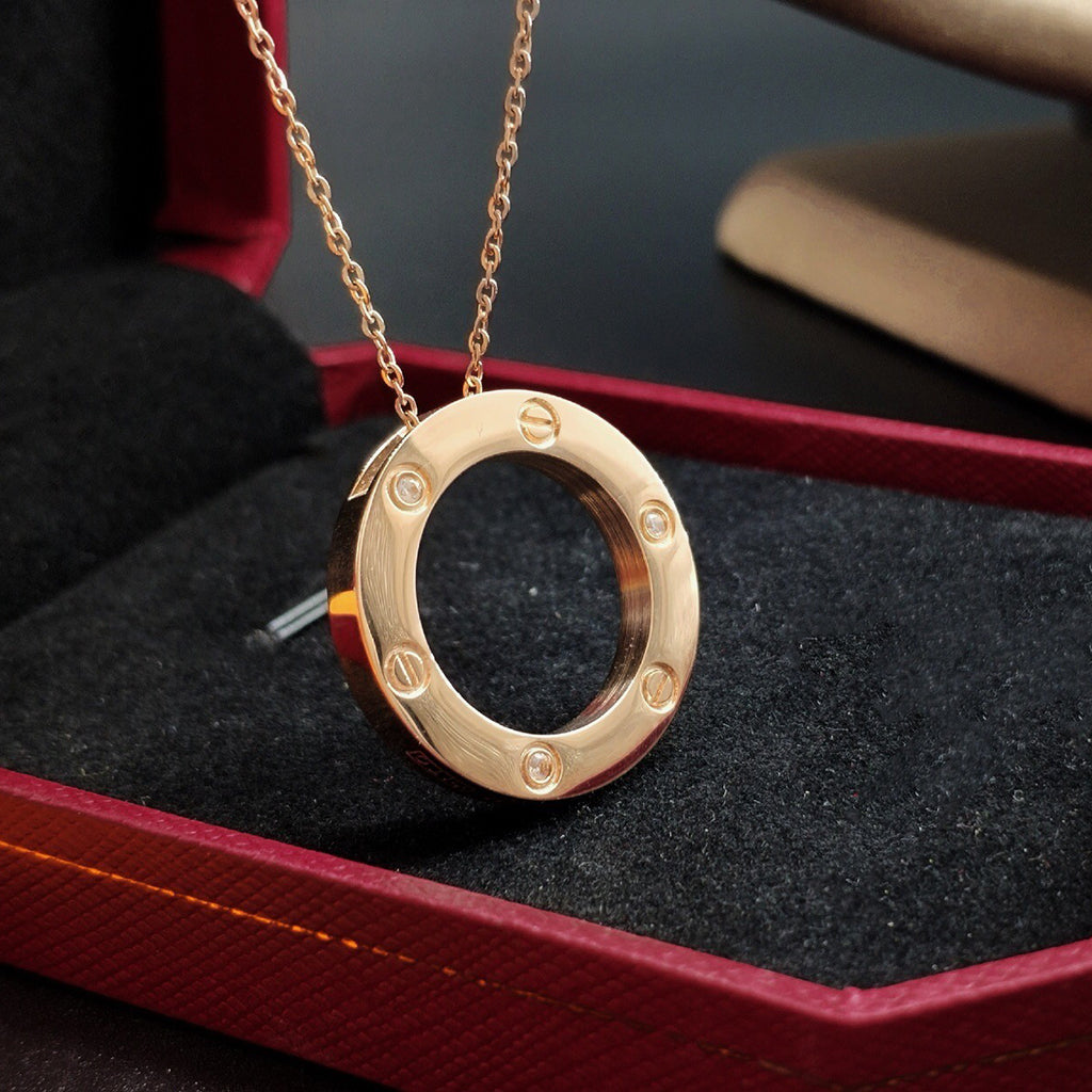 [Love Lucky]LOVE NECKLACE 16MM 3 DIAMONDS