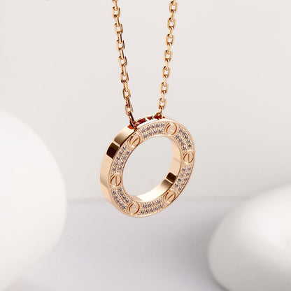 [Love Lucky]LOVE NECKLACE 16MM  FULL DIAMOND