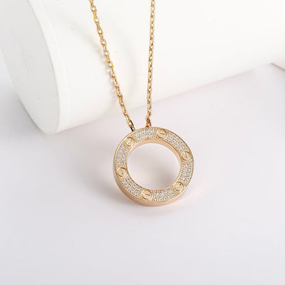 [Love Lucky]LOVE NECKLACE 16MM  FULL DIAMOND