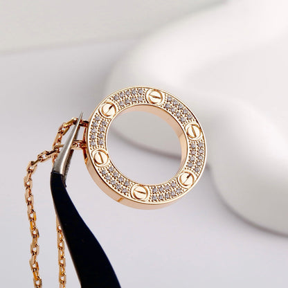 [Love Lucky]LOVE NECKLACE 16MM  FULL DIAMOND