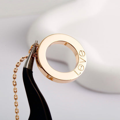 [Love Lucky]LOVE NECKLACE 16MM  FULL DIAMOND