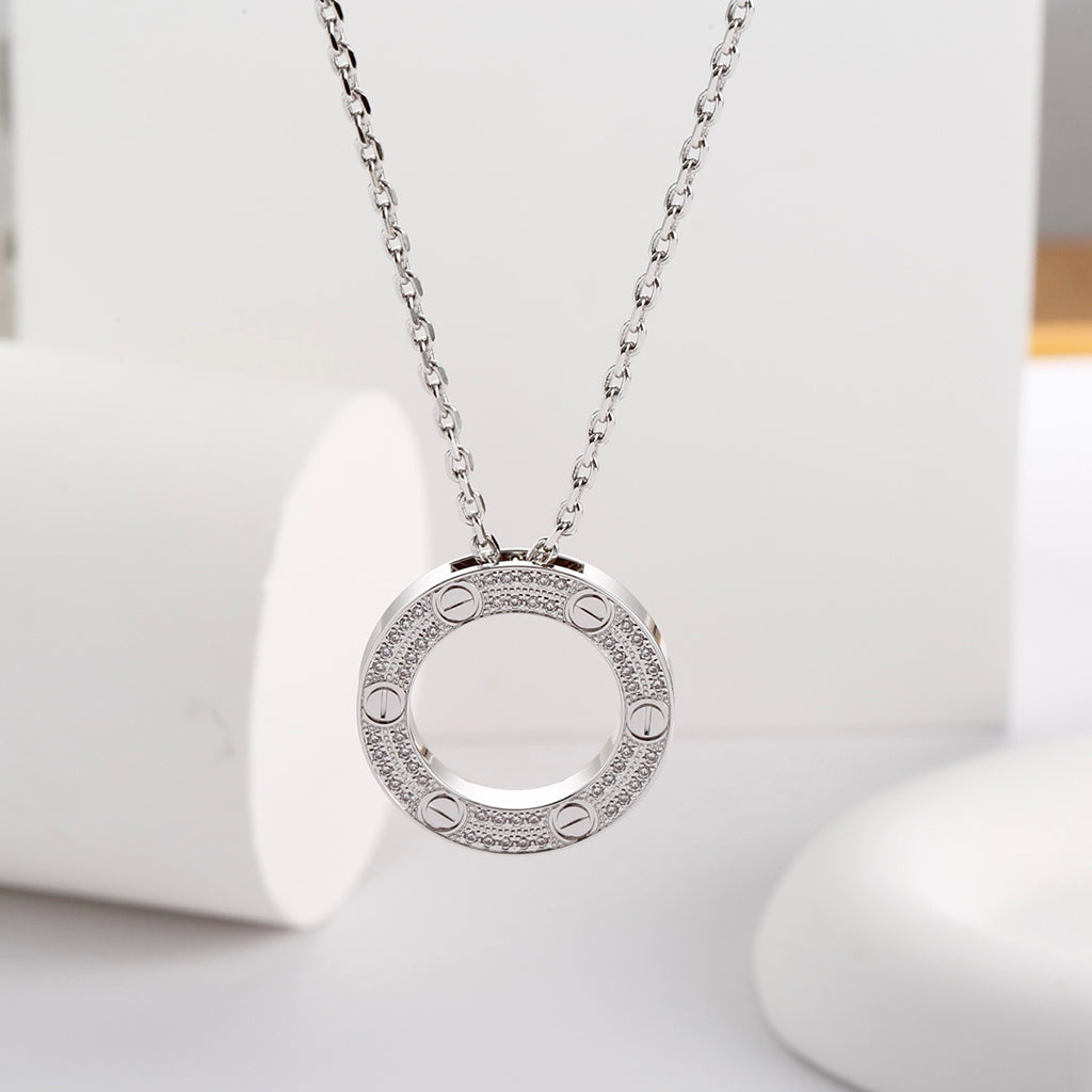 [Love Lucky]LOVE NECKLACE 16MM  FULL DIAMOND