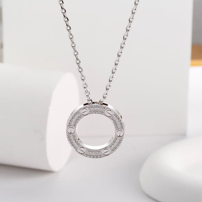 [Love Lucky]LOVE NECKLACE 16MM  FULL DIAMOND