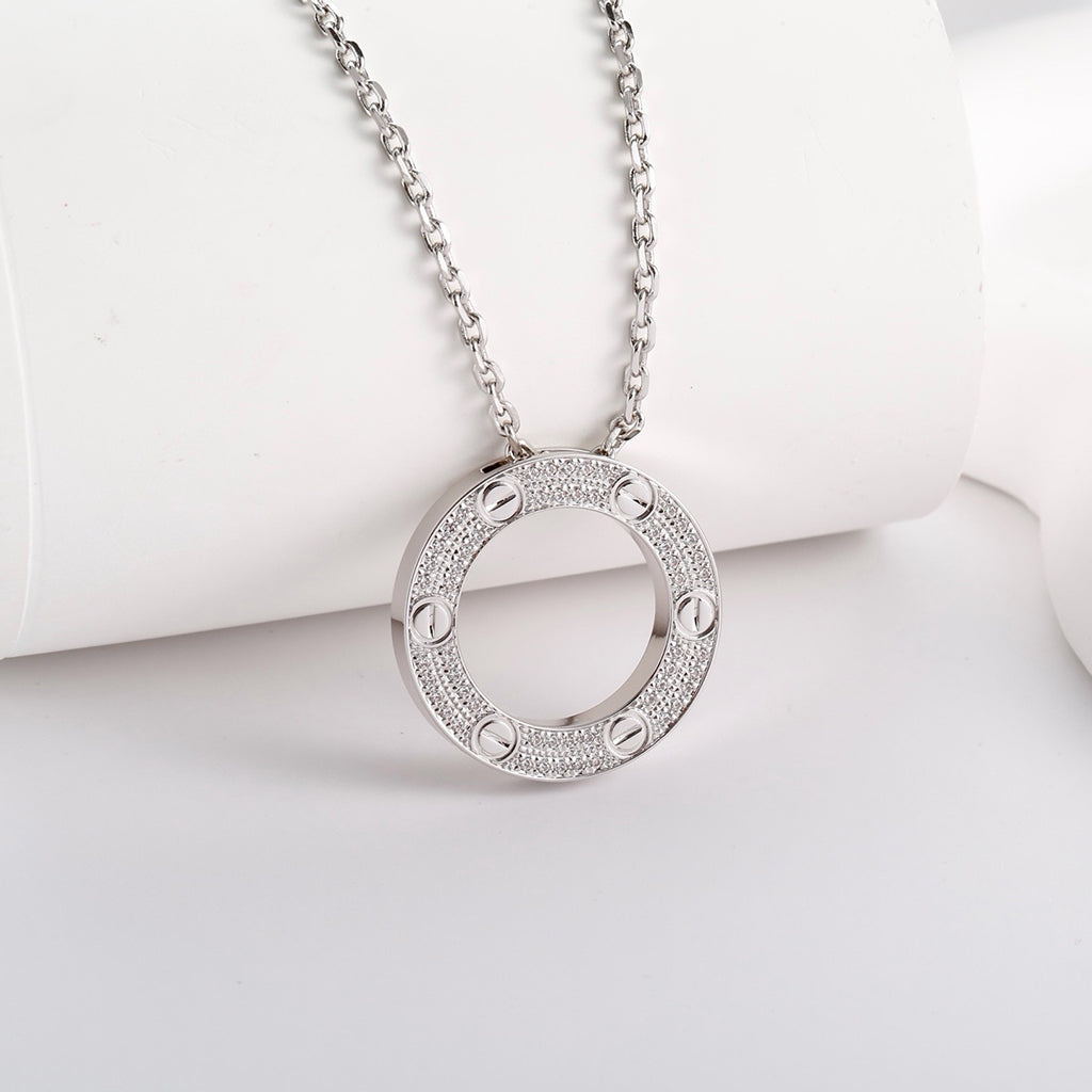 [Love Lucky]LOVE NECKLACE 16MM  FULL DIAMOND