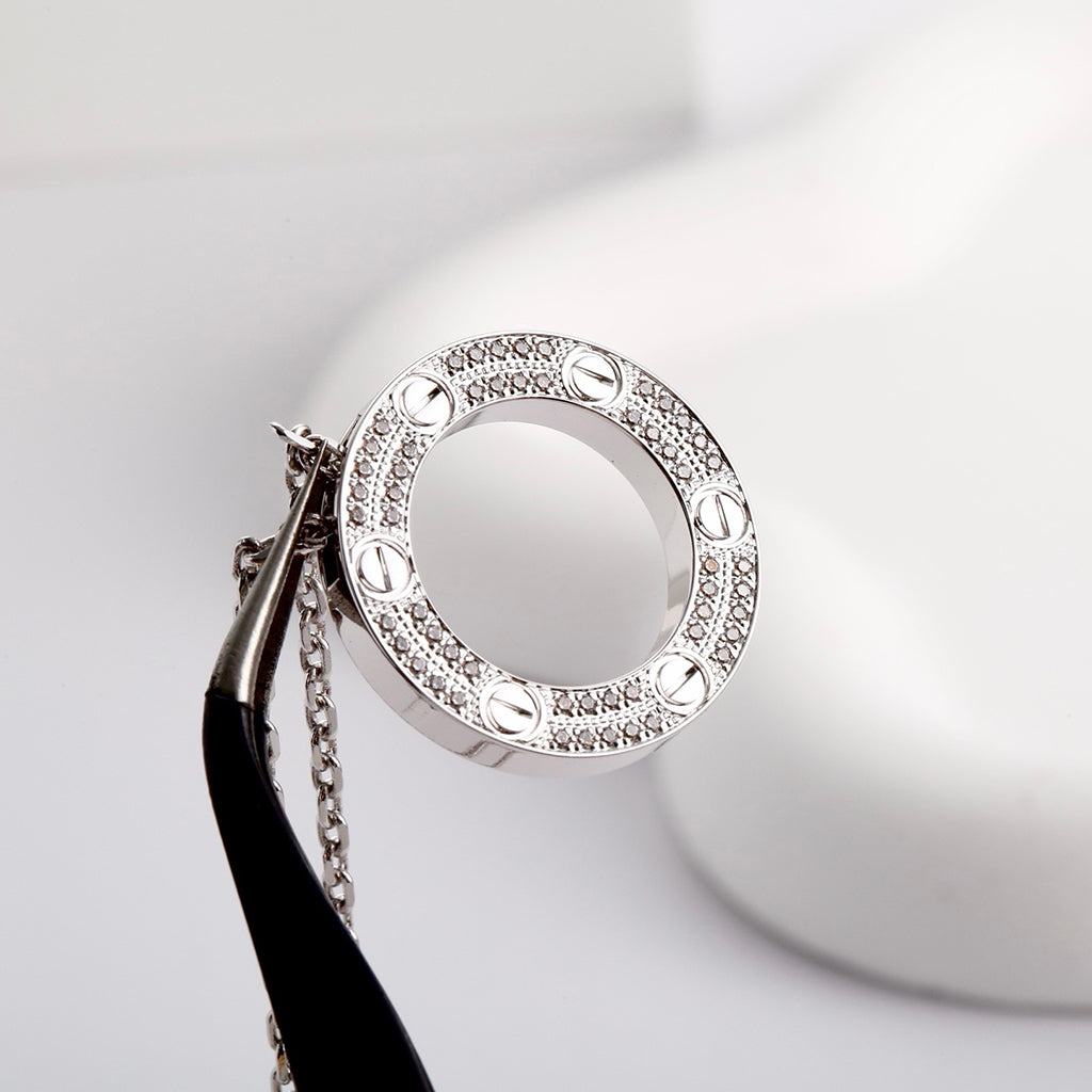 [Love Lucky]LOVE NECKLACE 16MM  FULL DIAMOND