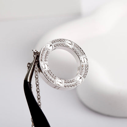 [Love Lucky]LOVE NECKLACE 16MM  FULL DIAMOND