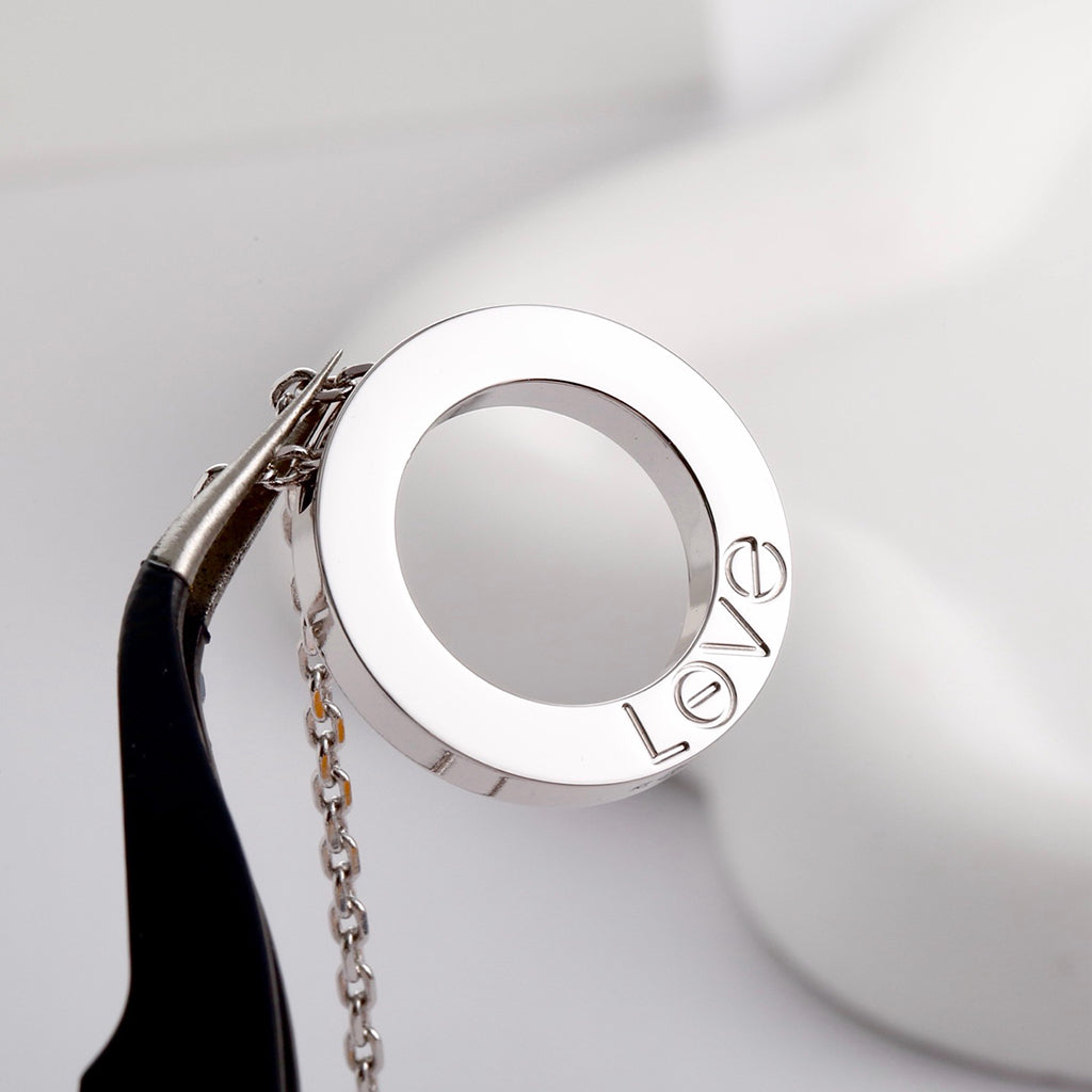 [Love Lucky]LOVE NECKLACE 16MM  FULL DIAMOND