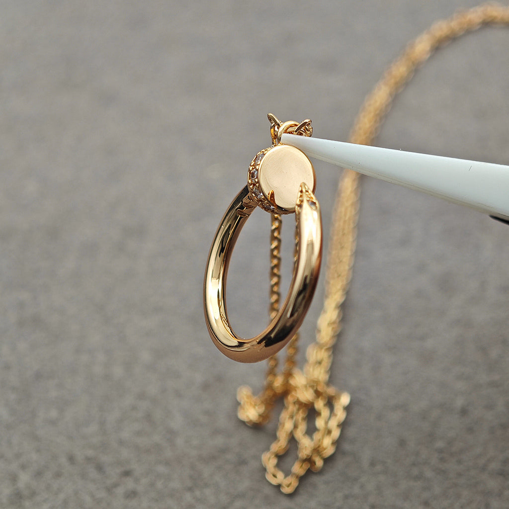 [Love Lucky]JUSTE NECKLACE HALF DIAMOND
