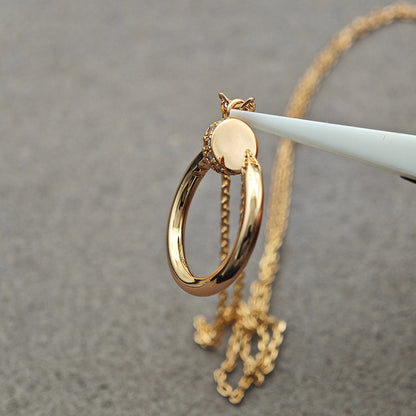 [Love Lucky]JUSTE NECKLACE HALF DIAMOND