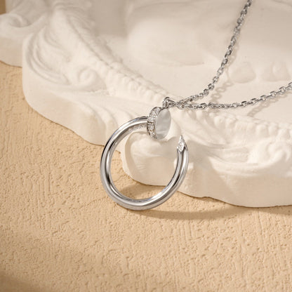 [Love Lucky]JUSTE NECKLACE HALF DIAMOND
