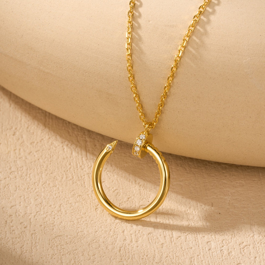 [Love Lucky]JUSTE NECKLACE HALF DIAMOND