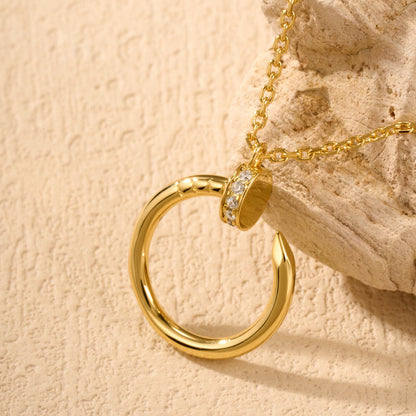 [Love Lucky]JUSTE NECKLACE HALF DIAMOND