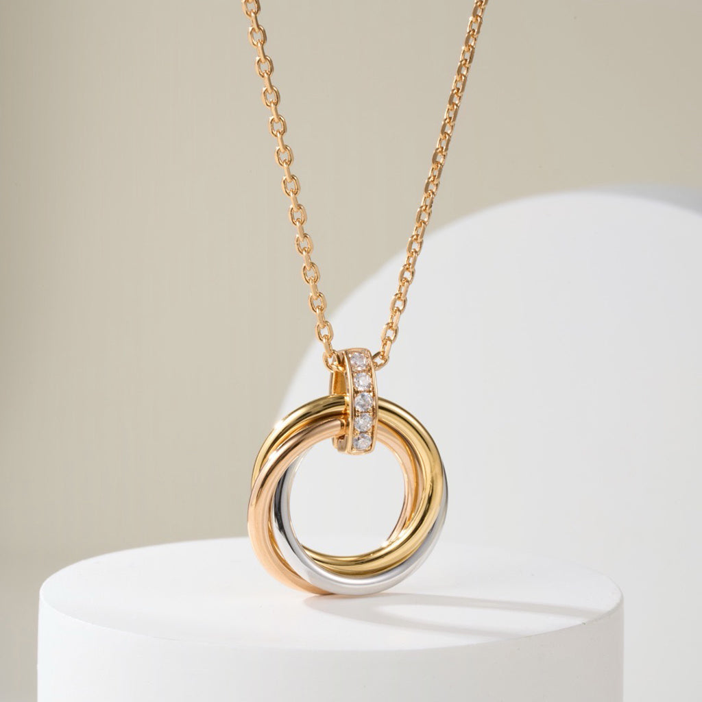 [Love Lucky]TRINITY MEDIUM  DIAMONDS NECKLACE