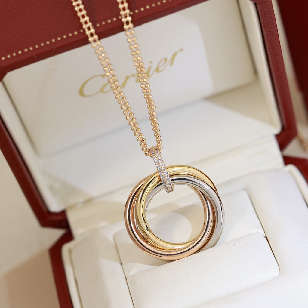 [Love Lucky]TRINITY MEDIUM  DIAMONDS NECKLACE