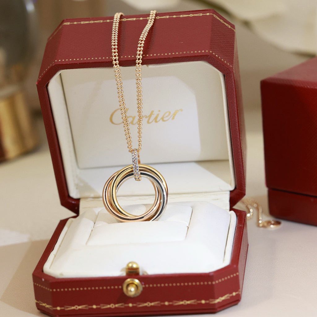 [Love Lucky]TRINITY MEDIUM  DIAMONDS NECKLACE