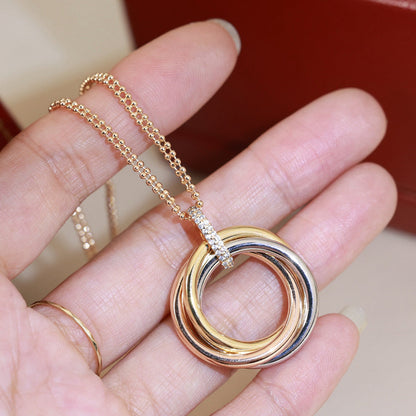 [Love Lucky]TRINITY MEDIUM  DIAMONDS NECKLACE