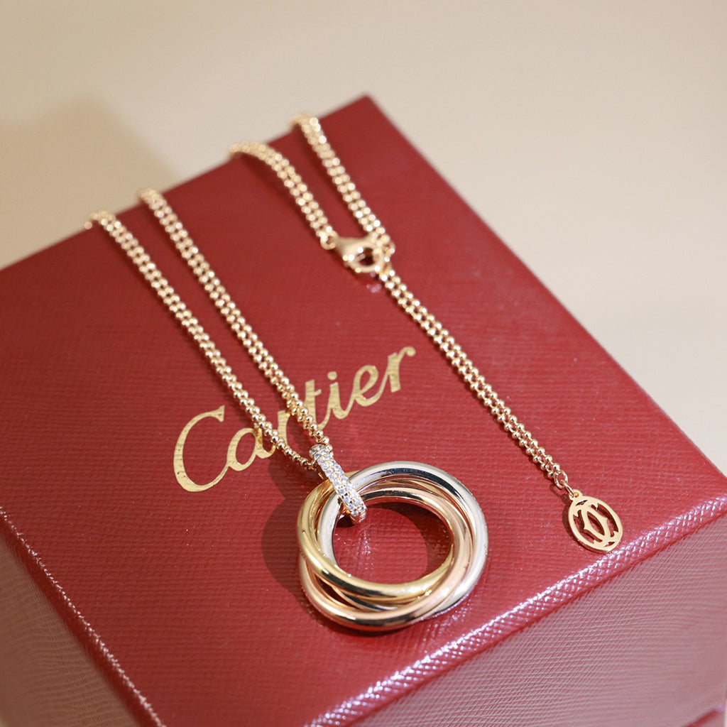 [Love Lucky]TRINITY MEDIUM  DIAMONDS NECKLACE