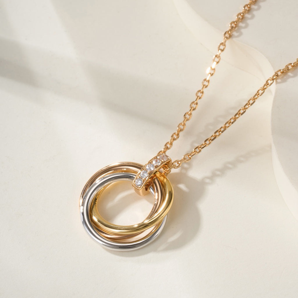[Love Lucky]TRINITY MEDIUM  DIAMONDS NECKLACE