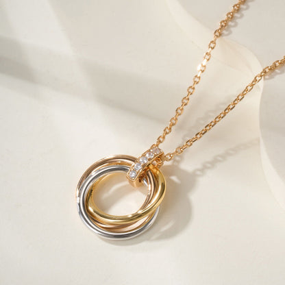 [Love Lucky]TRINITY MEDIUM  DIAMONDS NECKLACE