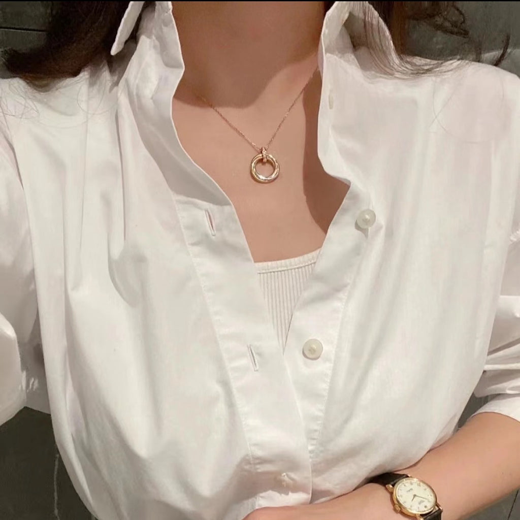 [Love Lucky]TRINITY MEDIUM  DIAMONDS NECKLACE