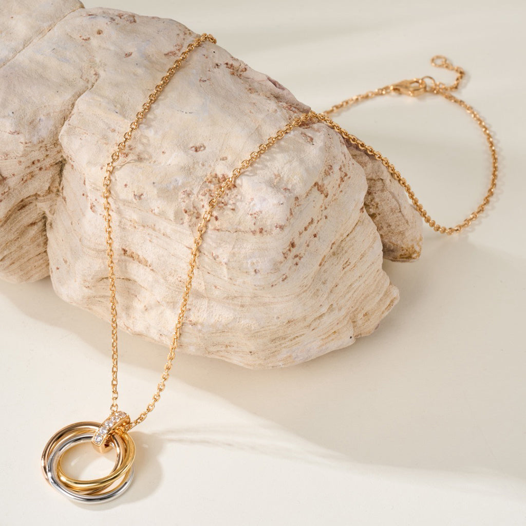 [Love Lucky]TRINITY MEDIUM  DIAMONDS NECKLACE