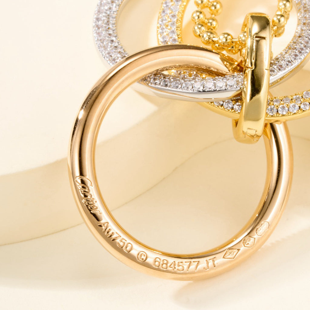 [Love Lucky]TRINITY LARGE FULL DIAMOND  NECKLACE