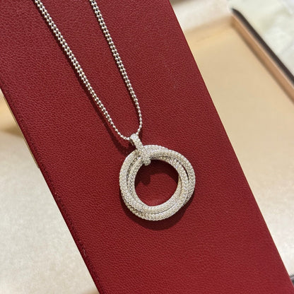 [Love Lucky]TRINITY LARGE FULL DIAMOND  NECKLACE