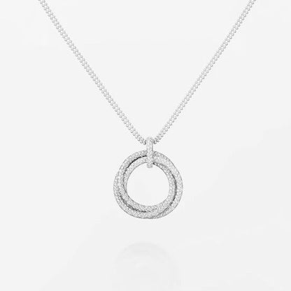 [Love Lucky]TRINITY LARGE FULL DIAMOND  NECKLACE