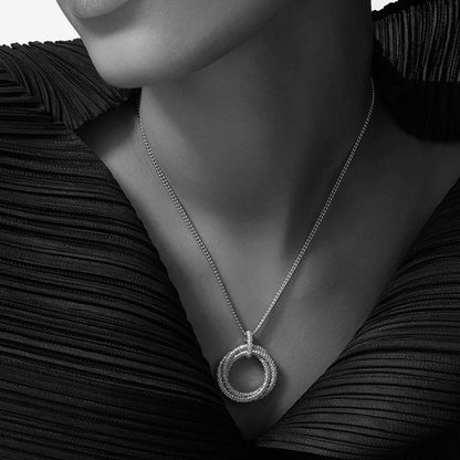 [Love Lucky]TRINITY LARGE FULL DIAMOND  NECKLACE