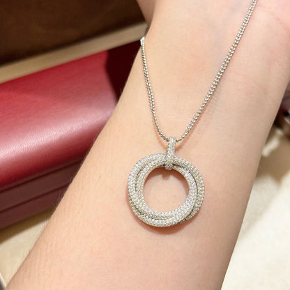 [Love Lucky]TRINITY LARGE FULL DIAMOND  NECKLACE