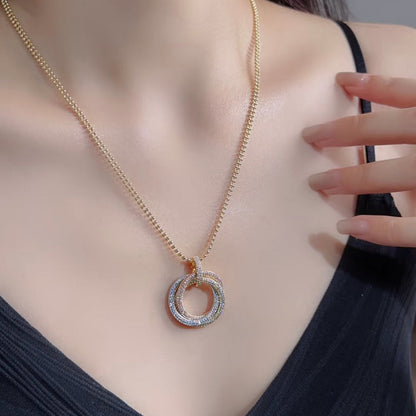 [Love Lucky]TRINITY LARGE FULL DIAMOND  NECKLACE