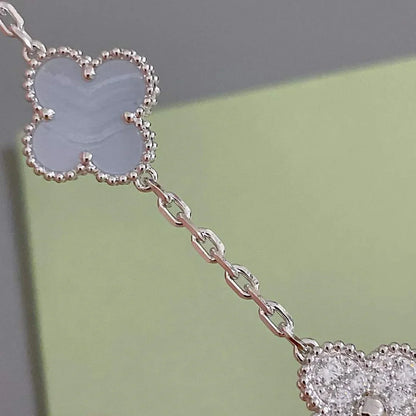 [Love Lucky] CLOVER 5 MOTIF PURPLE CHALCEDONY BRACELET COLLECTION
