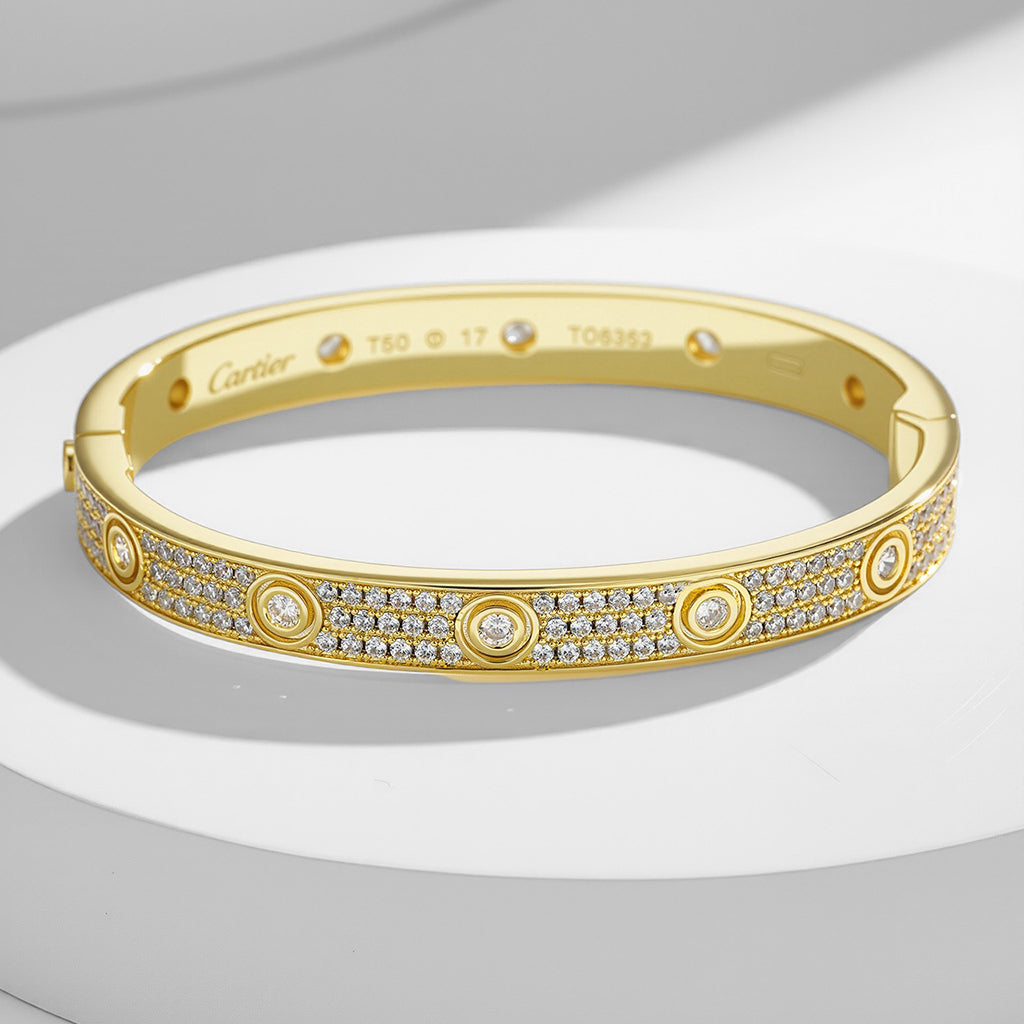 [Love Lucky]LOVE BRACELET 6.1MM DIAMOND-PAVED 10 BIG DIAMONDS