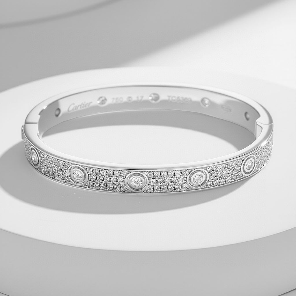 [Love Lucky]LOVE BRACELET 6.1MM DIAMOND-PAVED 10 BIG DIAMONDS