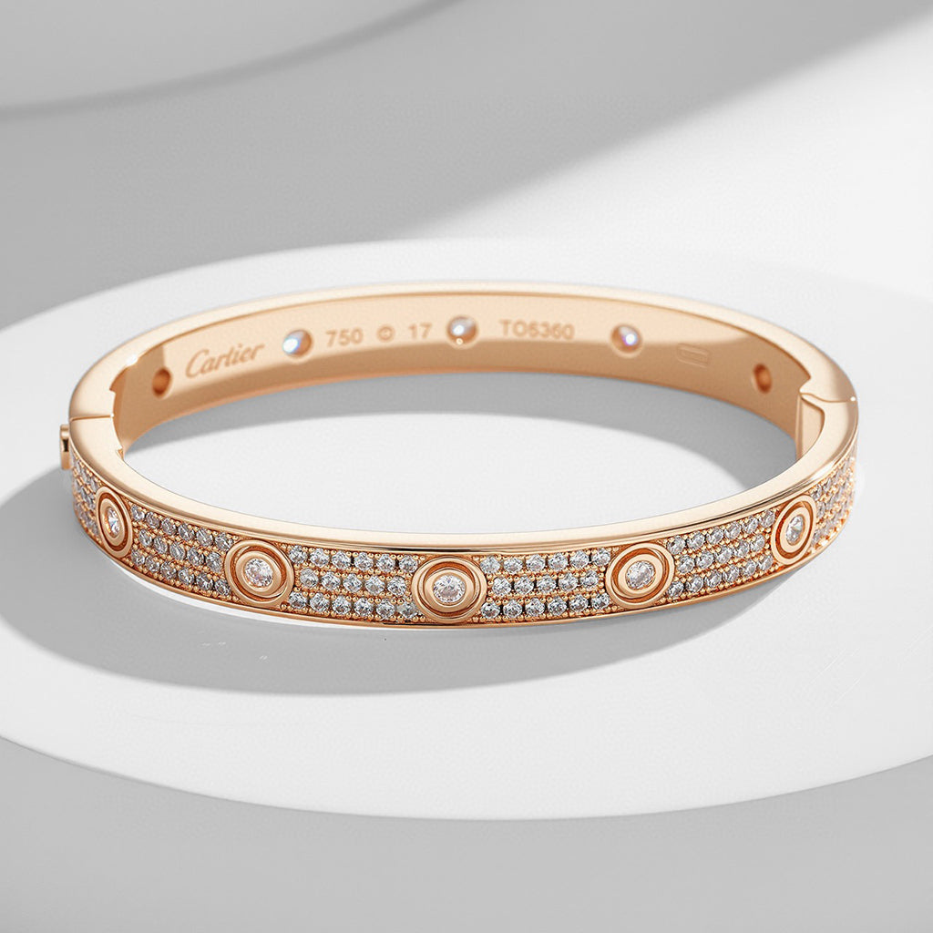[Love Lucky]LOVE BRACELET 6.1MM DIAMOND-PAVED 10 BIG DIAMONDS
