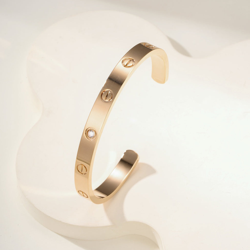 [Love Lucky]LOVE BRACELET 6.1MM 1 DIAMOND OPEN CUFF