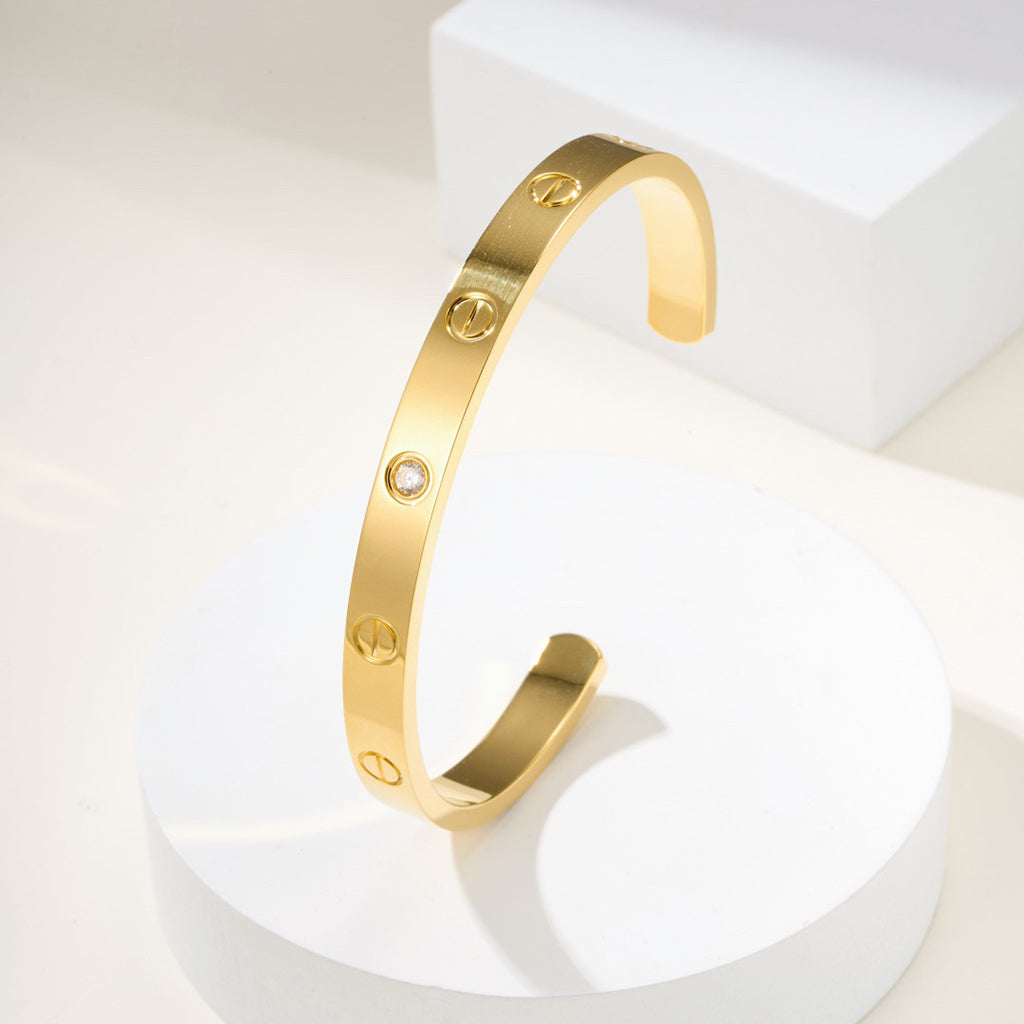 [Love Lucky]LOVE BRACELET 6.1MM 1 DIAMOND OPEN CUFF