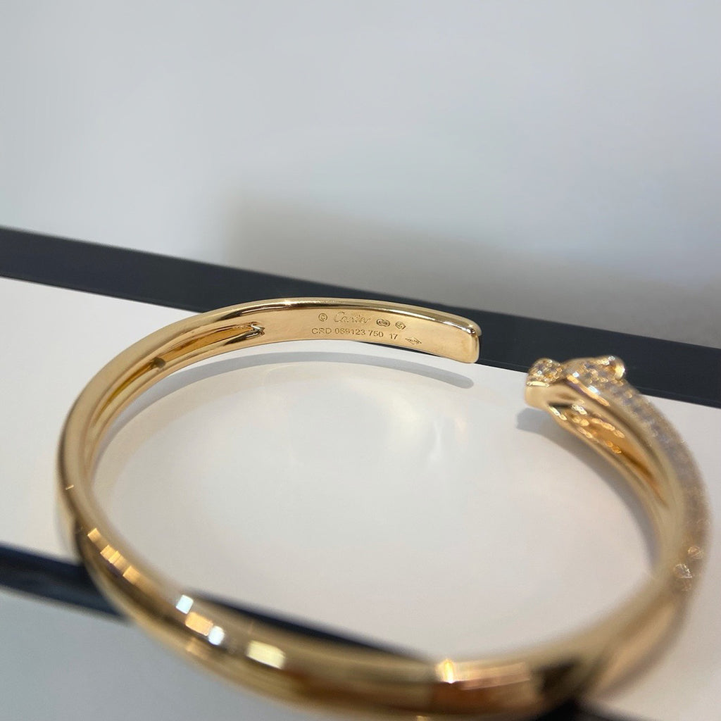 [Love Lucky]PANTHERE HALF DIAMOND OPEN BRACELET