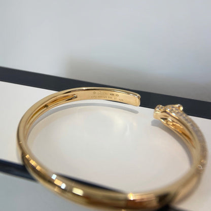 [Love Lucky]PANTHERE HALF DIAMOND OPEN BRACELET