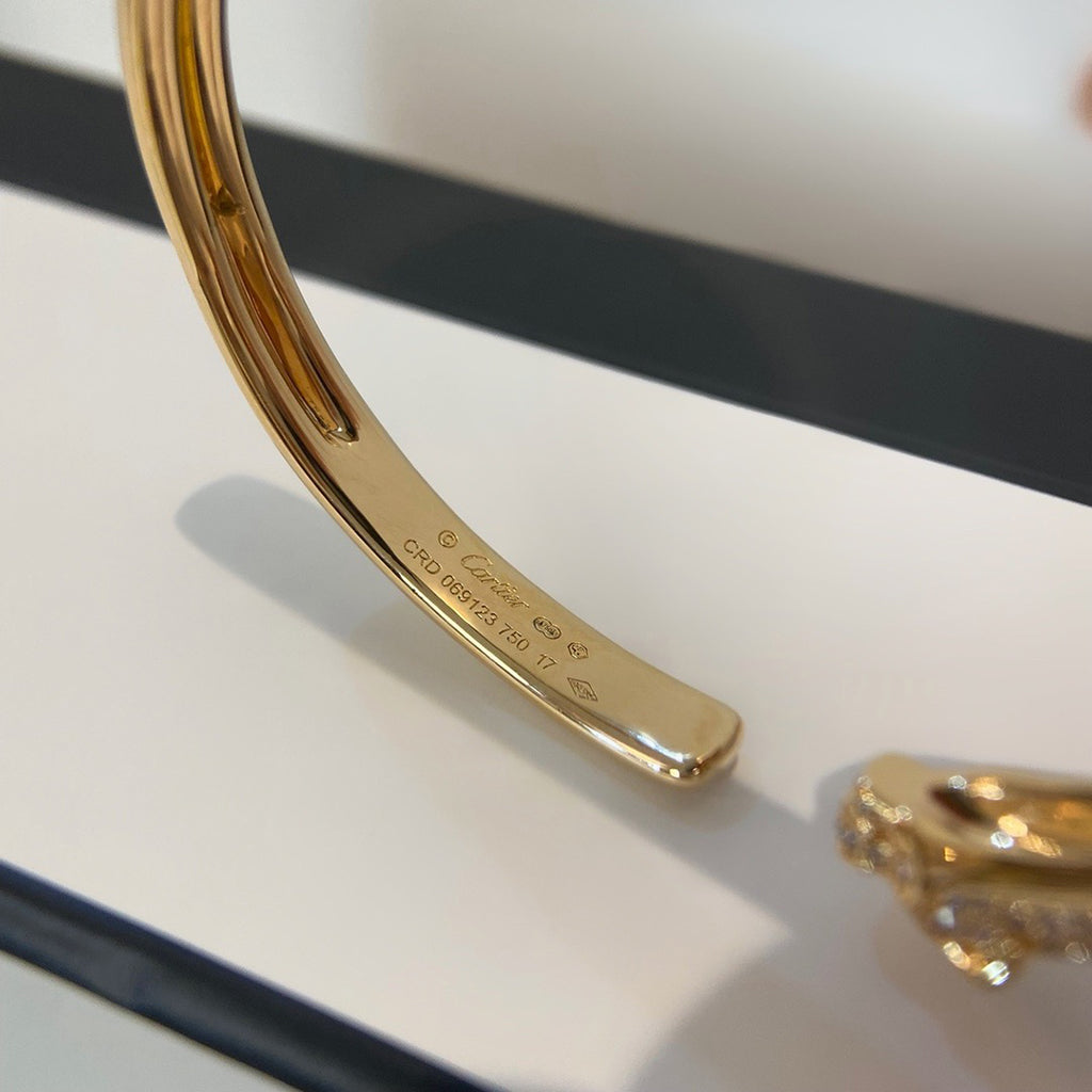 [Love Lucky]PANTHERE HALF DIAMOND OPEN BRACELET