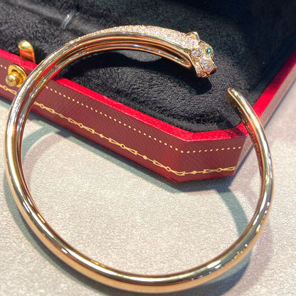 [Love Lucky]PANTHERE HALF DIAMOND OPEN BRACELET