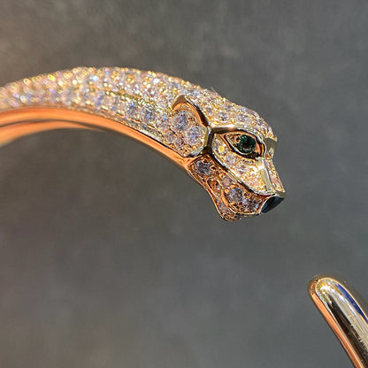 [Love Lucky]PANTHERE HALF DIAMOND OPEN BRACELET