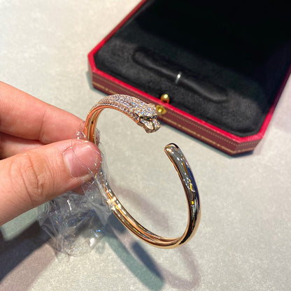 [Love Lucky]PANTHERE HALF DIAMOND OPEN BRACELET
