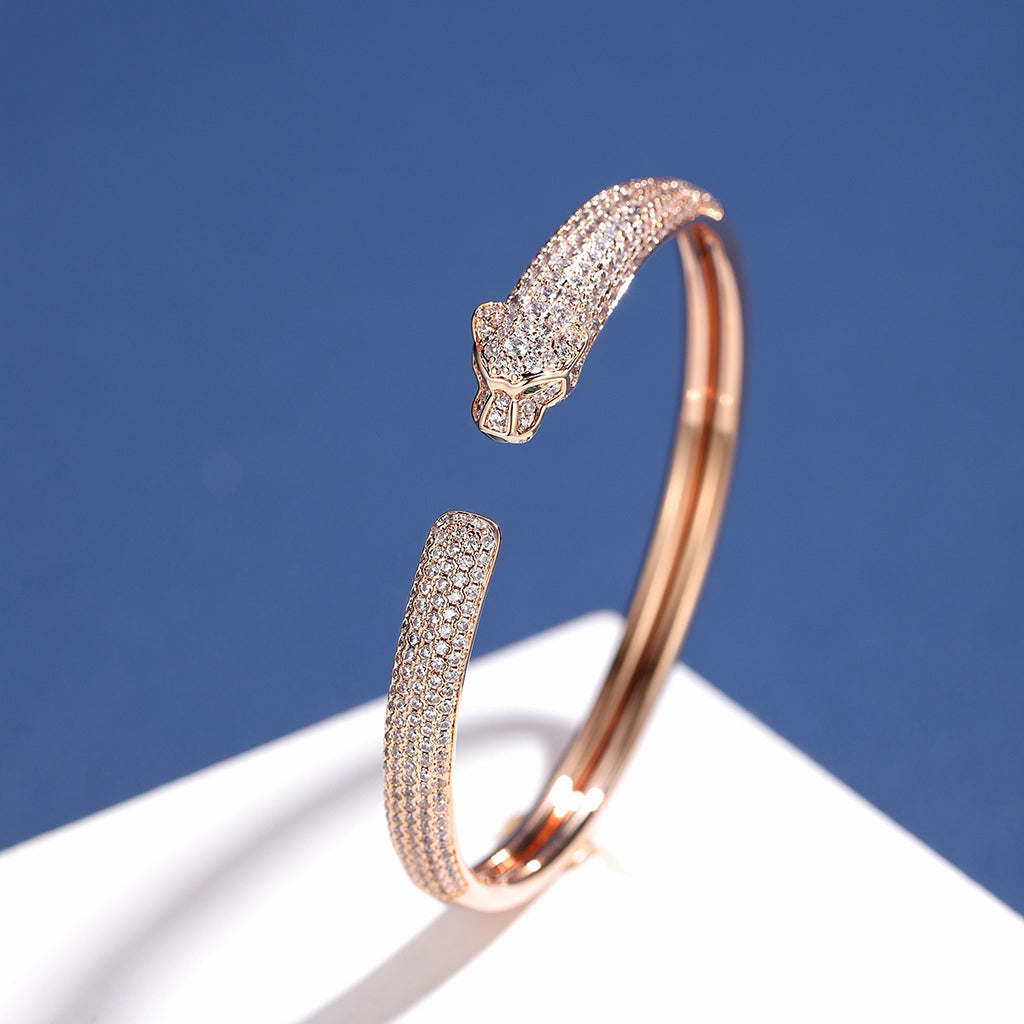 [Love Lucky]PANTHERE FULL DIAMOND OPEN BRACELET