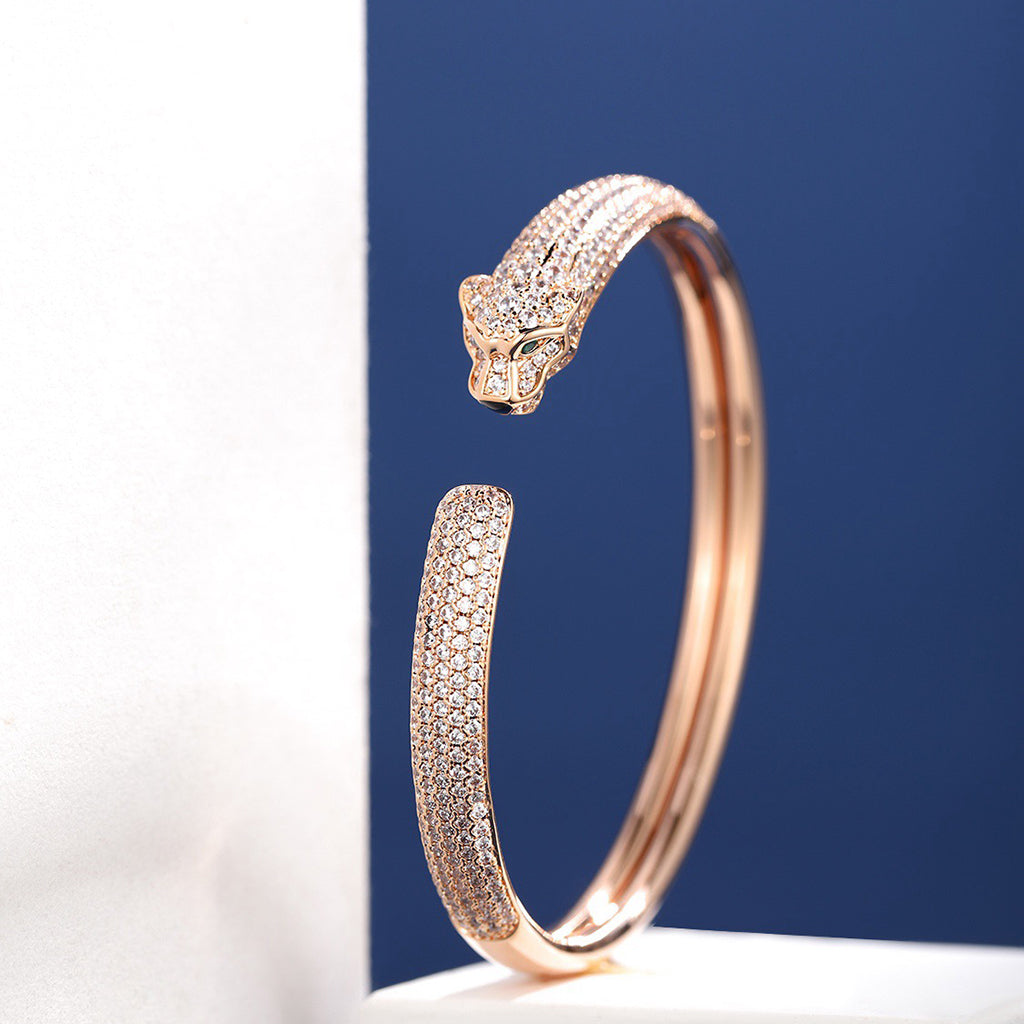 [Love Lucky]PANTHERE FULL DIAMOND OPEN BRACELET