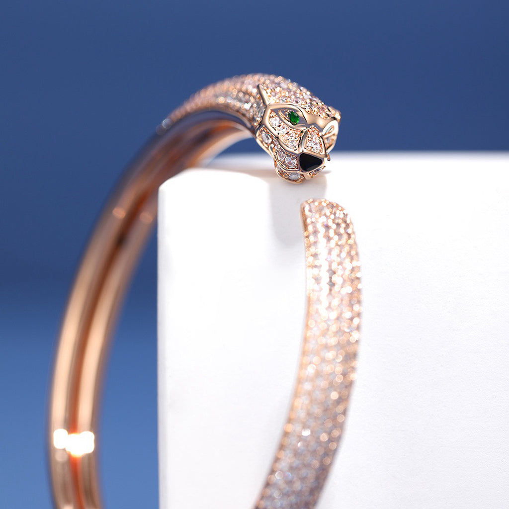 [Love Lucky]PANTHERE FULL DIAMOND OPEN BRACELET