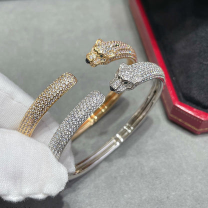 [Love Lucky]PANTHERE FULL DIAMOND OPEN BRACELET