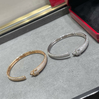 [Love Lucky]PANTHERE FULL DIAMOND OPEN BRACELET